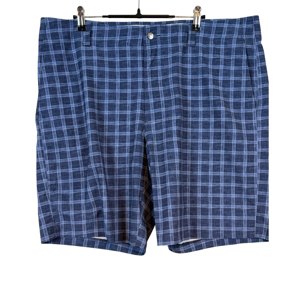 Callaway Mens Blue Windowpane Plaid Golf Shorts Size 38 Stretch Performance